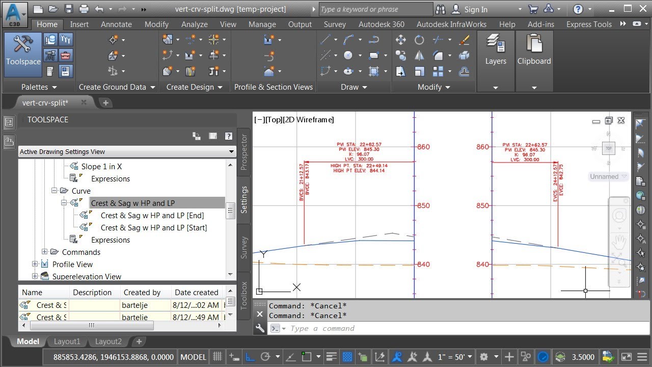 Managing Vertical Curve Label Display in Civil 3D using “Child Styles”