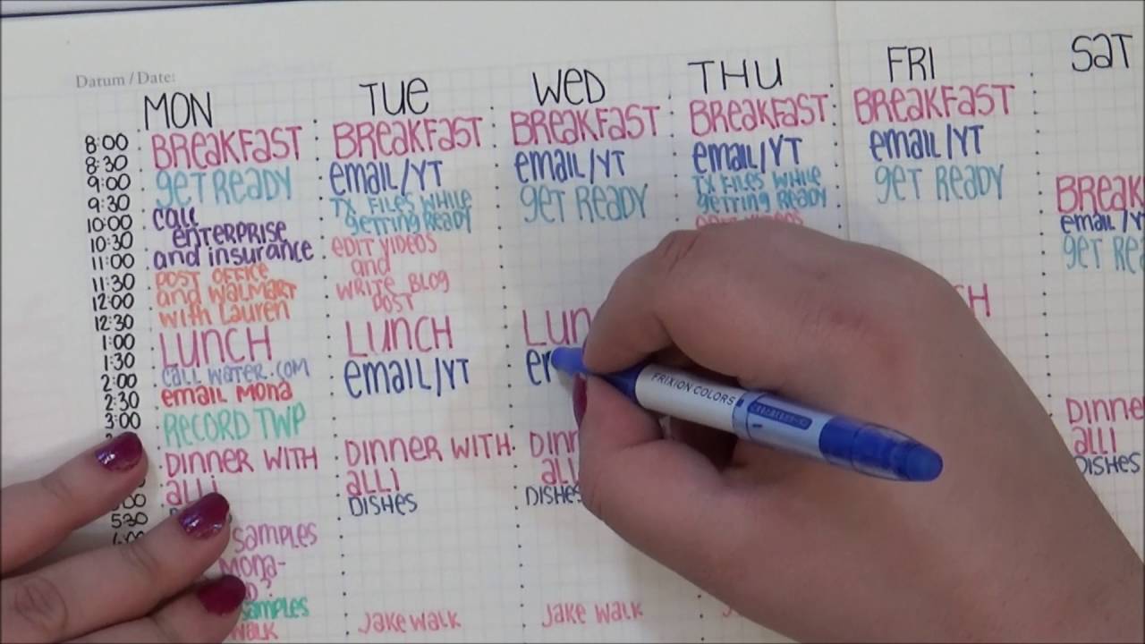 Bullet Journal Hourly View for Productivity