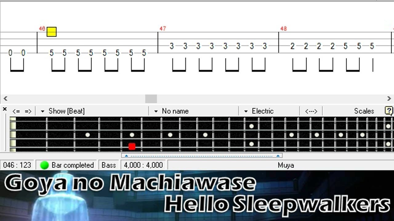 午夜の待ち合わせ / Hello Sleepwalkers / ベース [TAB] Goya no Machiawase - Bass