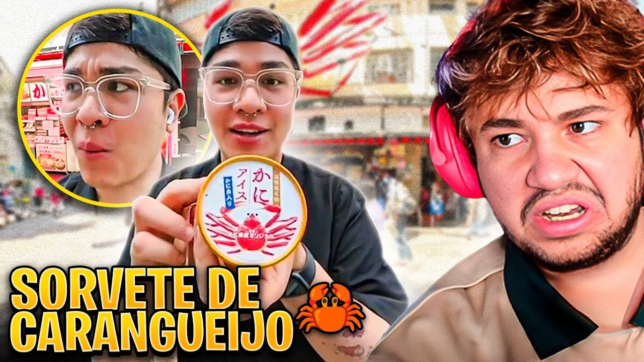 EXPERIMENTANDO SORVETE DE CARANGUEIJO 🦀 - Reagindo Tiktoks
