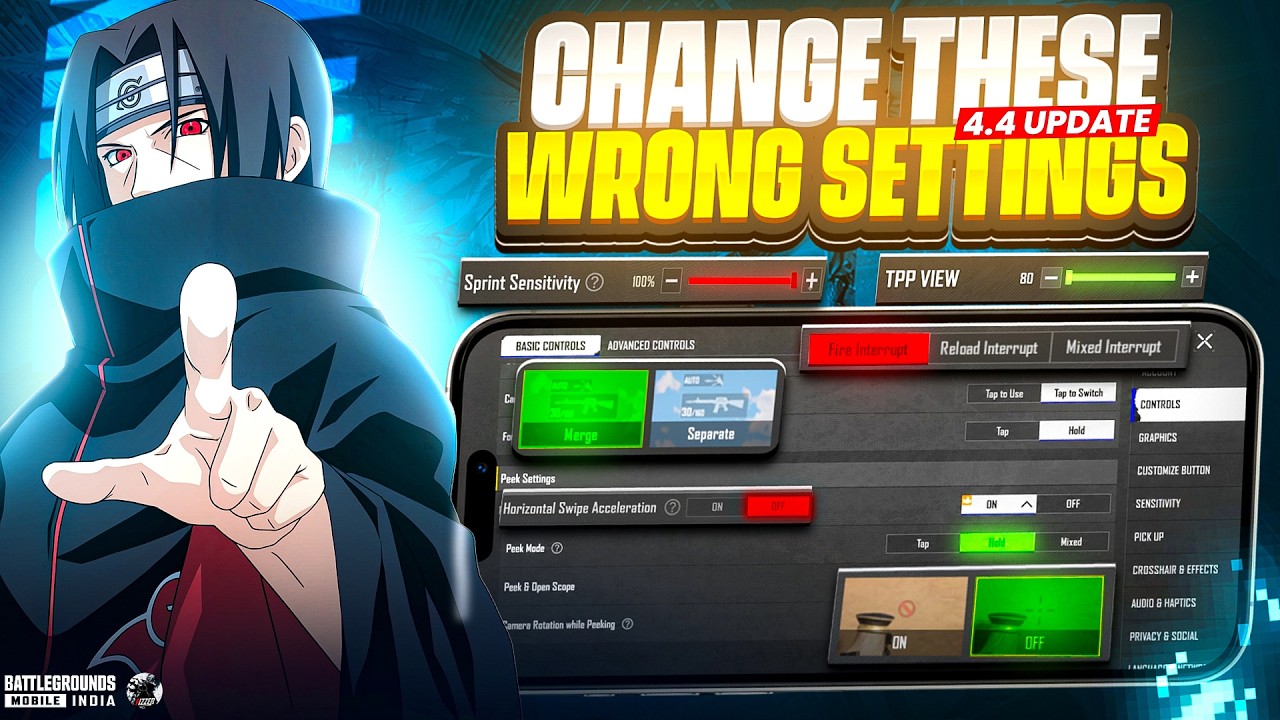 BGMI 4.4 Update Basic & Advance SETTINGS & CONTROLS | Best Settings/Controls Guide | BGMI & PUBGM