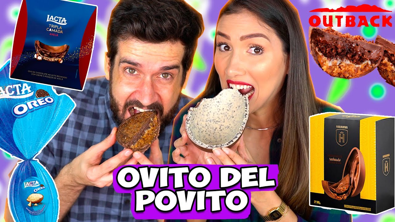 PROVANDO OVOS de PÁSCOA RECHEADOS | OVO OUTBACK, LACTA Gourmet, OREO, HAVANNA, | OVO DO POVO #4
