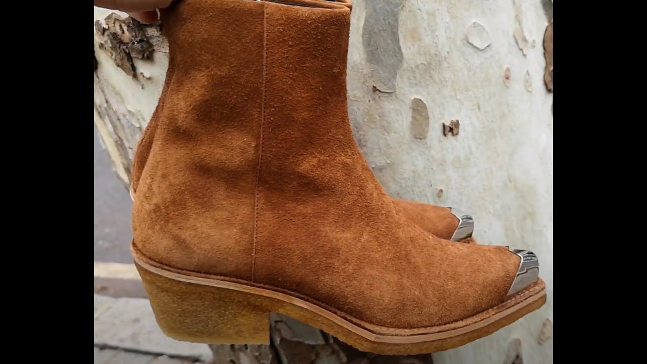Calvin Klein 205W39NYC & Raf Simons metal tip suede boots 42