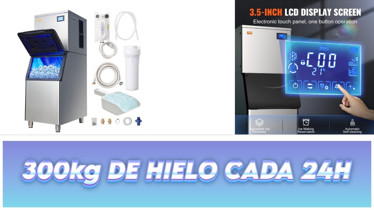 Máquina para hacer hielo comercial 300kg/24 horas