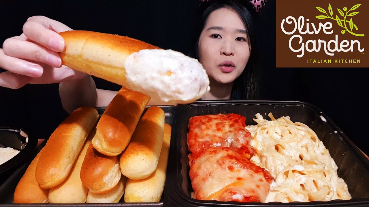Olive Garden CREAMY Alfredo Dip! Cheesy Lasagna, Fettuccine Alfredo & Chicken Parmigiana - Mukbang