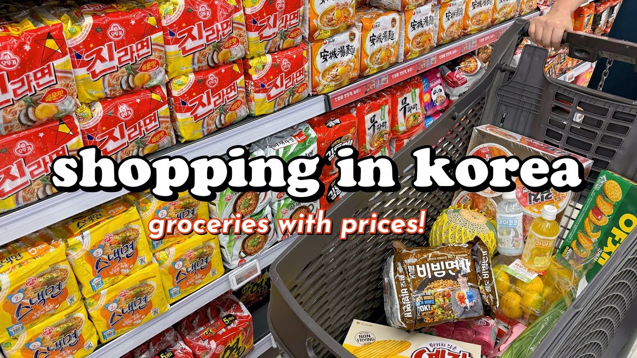 shopping in korea vlog 🇰🇷 supermarket food with prices 🥗 unboxing snacks & cooking