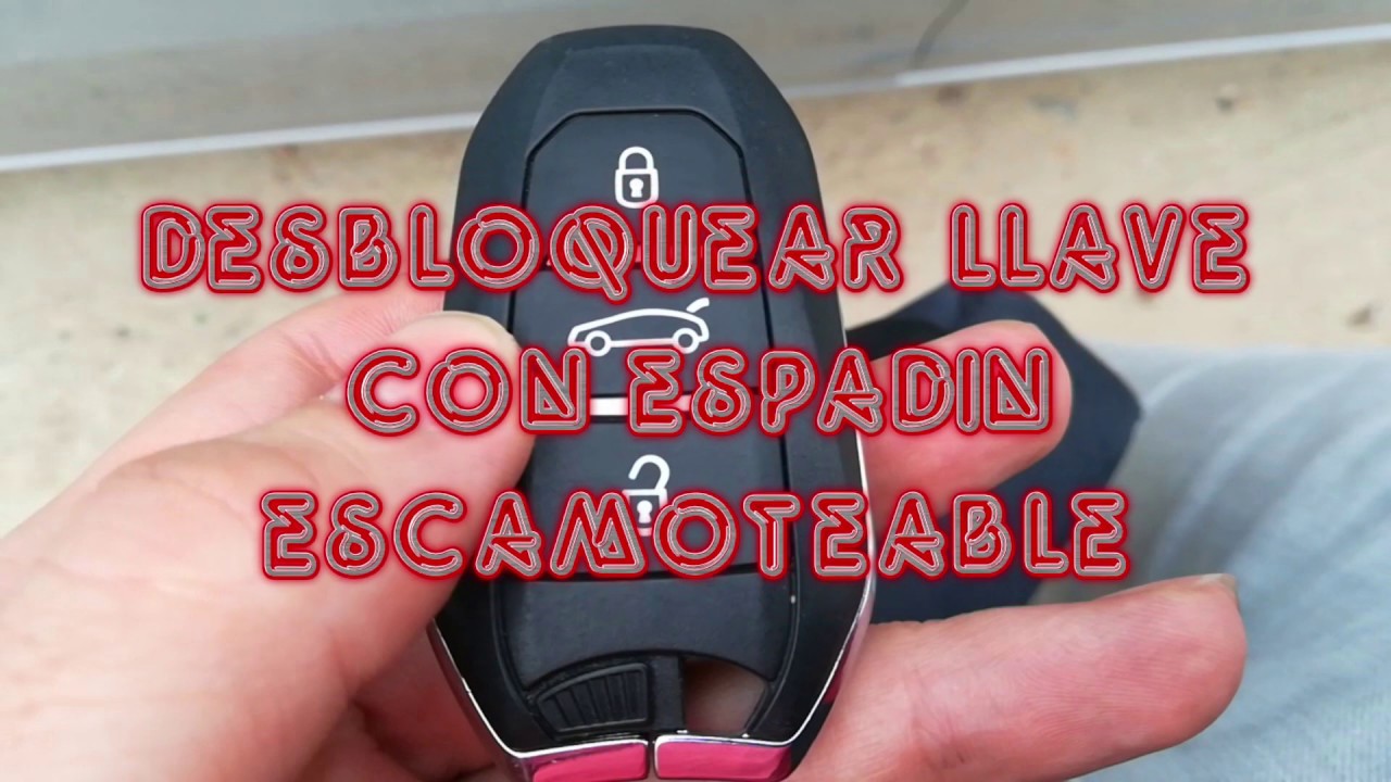 Citroen Peugeot Apertura y bloqueo de emergencia de llave mando puerta con espadin escamoteable