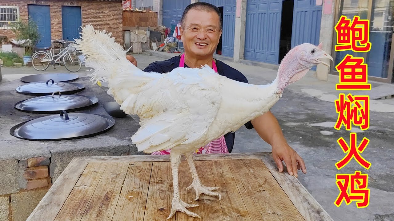 660買1只火雞、6斤鮑魚，柴火竈焖上1小時，十幾人啃得滿嘴油