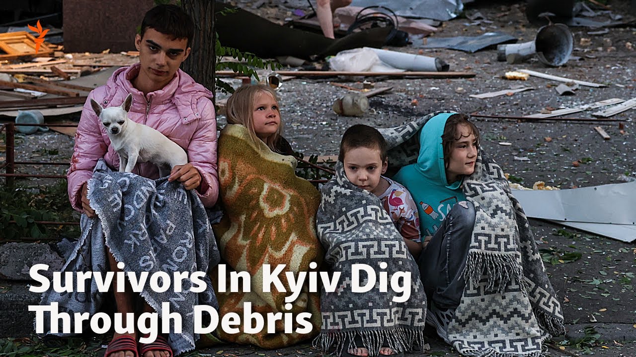 Survivors Of Russia's Attack On Kyiv Sort Through Aftermath