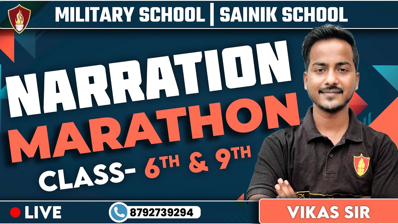 Narration For 6th & 9th Class | RMS & Sainik School Online Classes | Military School Coaching