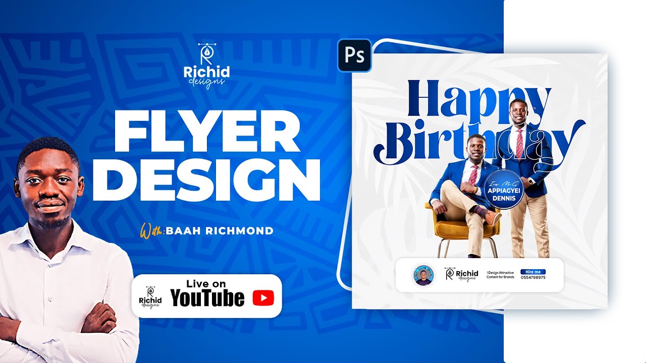Happy birthday flyer design tutorials with Photoshop