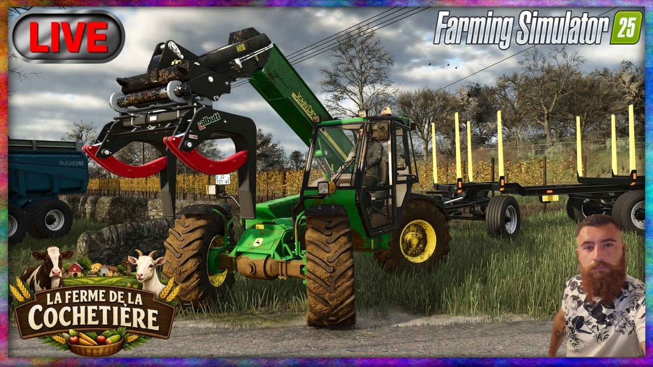 🔴🐐LA FERME DE LA COCHETIERE🐂A FOND DANS LE BOIS DE CHAUFFAGE😁! FARMING SIMULATOR 25 !