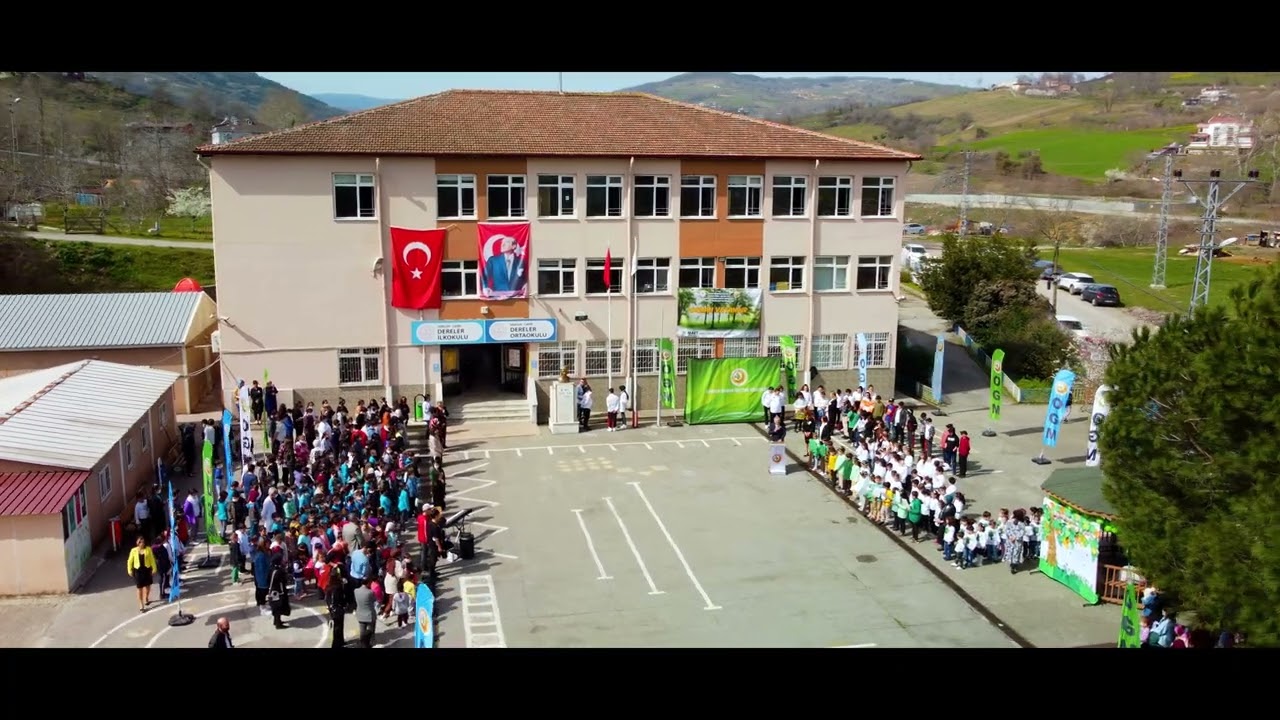 Samsun Canik Dereler İlk ve Ortaokulu Orman Haftası | 4K Drone Havadan Çekim | Dji Mini 2