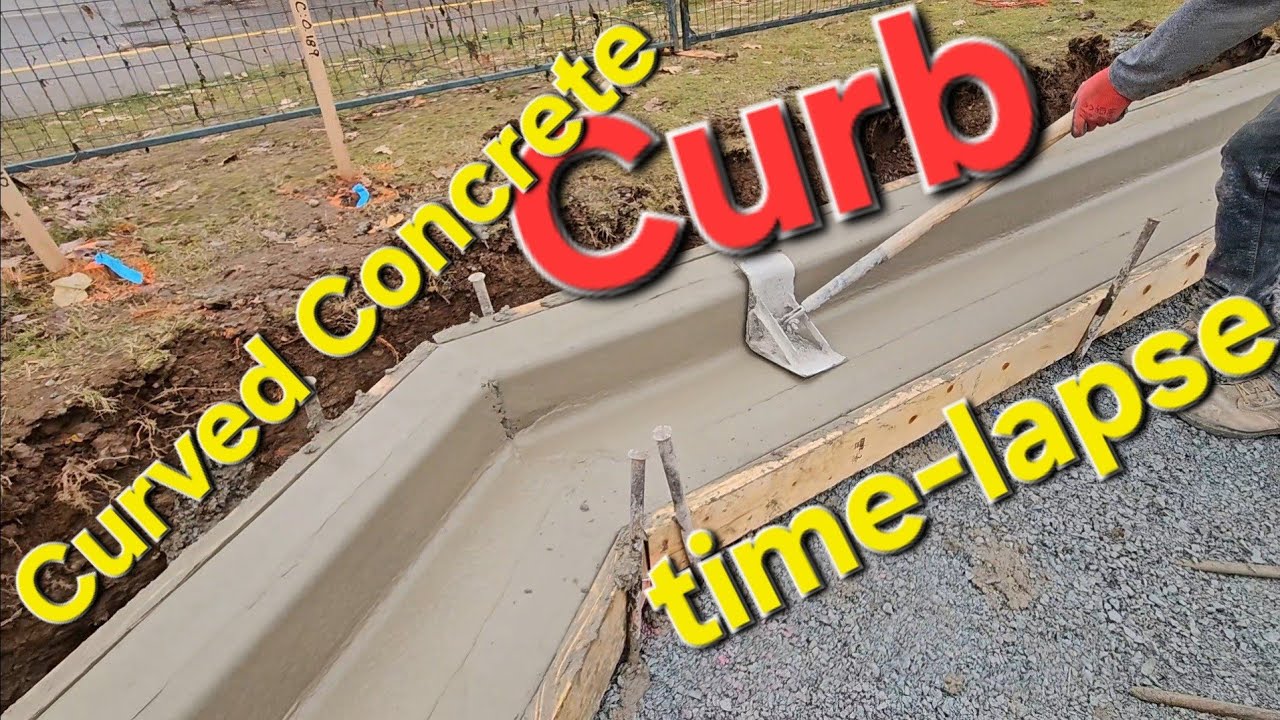 Time-lapse of a Concrete Curb being poured en Abbotsford B.C