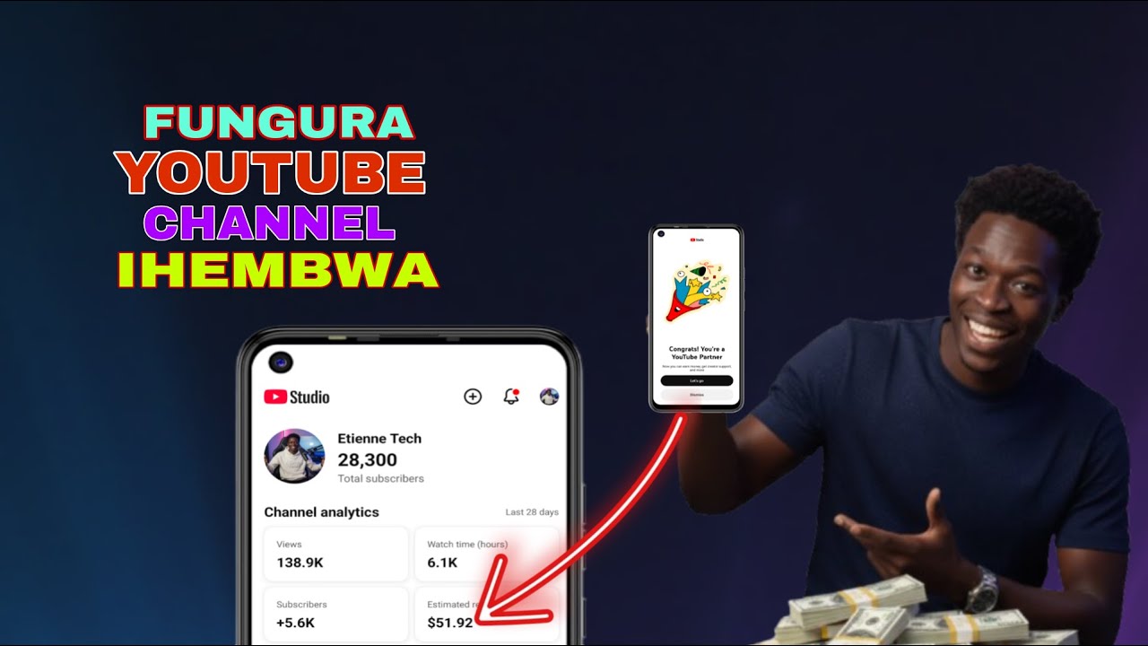 Dore Uko Wafungura YOUTUBE Channel Ihembwa Ukoresheje Telephone Yawe | Step by Step Tutorial