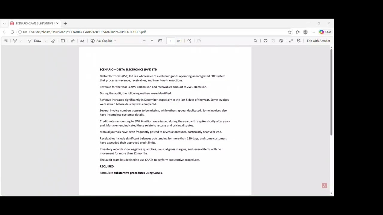 Substantive and TOCs using CAATS UNEDITED ZIM CONTEXT
