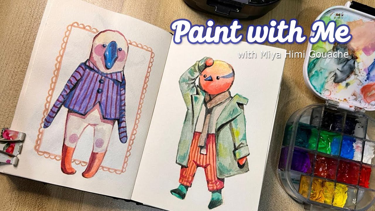 First Sketch of 2026! • Paint Whimsical Birdies with Me • Cozy Art Vlog • No Talking, Relaxing