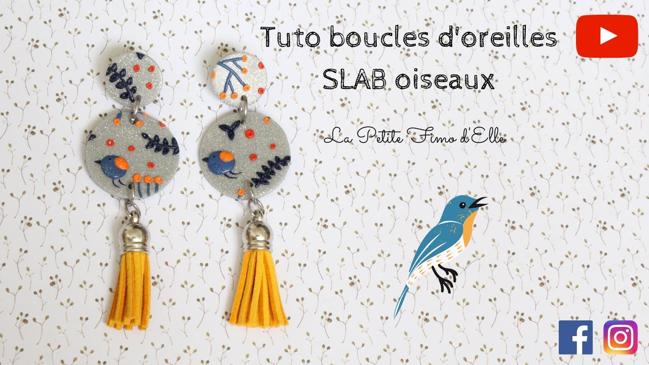 Tuto boucles d'oreilles SLAB oiseaux - La Petite Fimo d'Elle