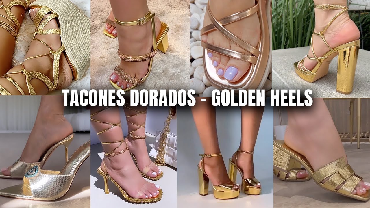 Colección de zapatos dorados / Golden heels collection
