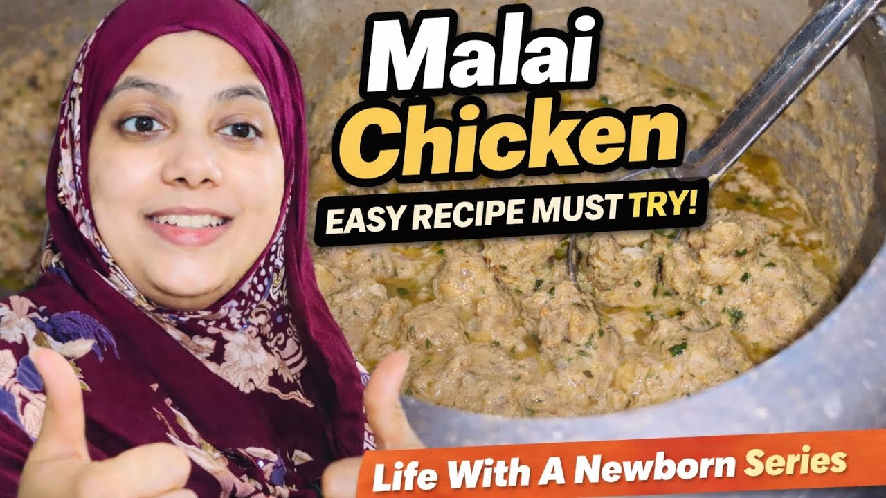 New Mom Cooking Malai Chicken While Handling a Newborn 😱 | Easy Creamy Chicken Recipe Must Try!