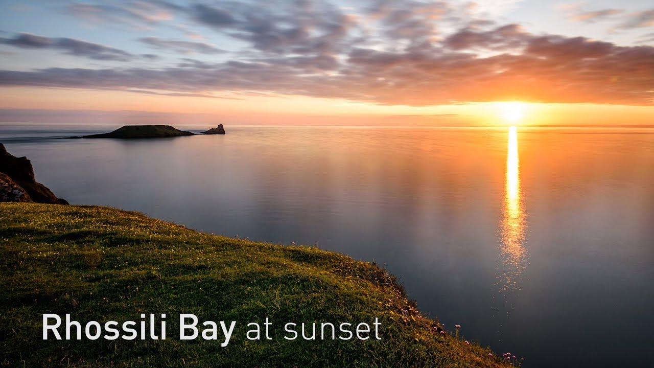 Rhossili bay at sunset