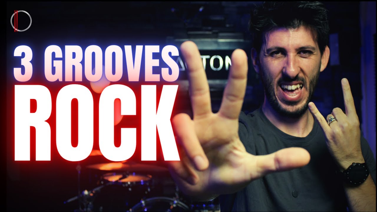 Come suonare la BATTERIA // 3 GROOVES ROCK (+ Base Drumless e PDF)