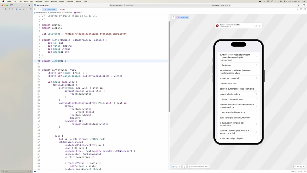 #107 SwiftUI - NavigationStack & NavigationLink Destinations