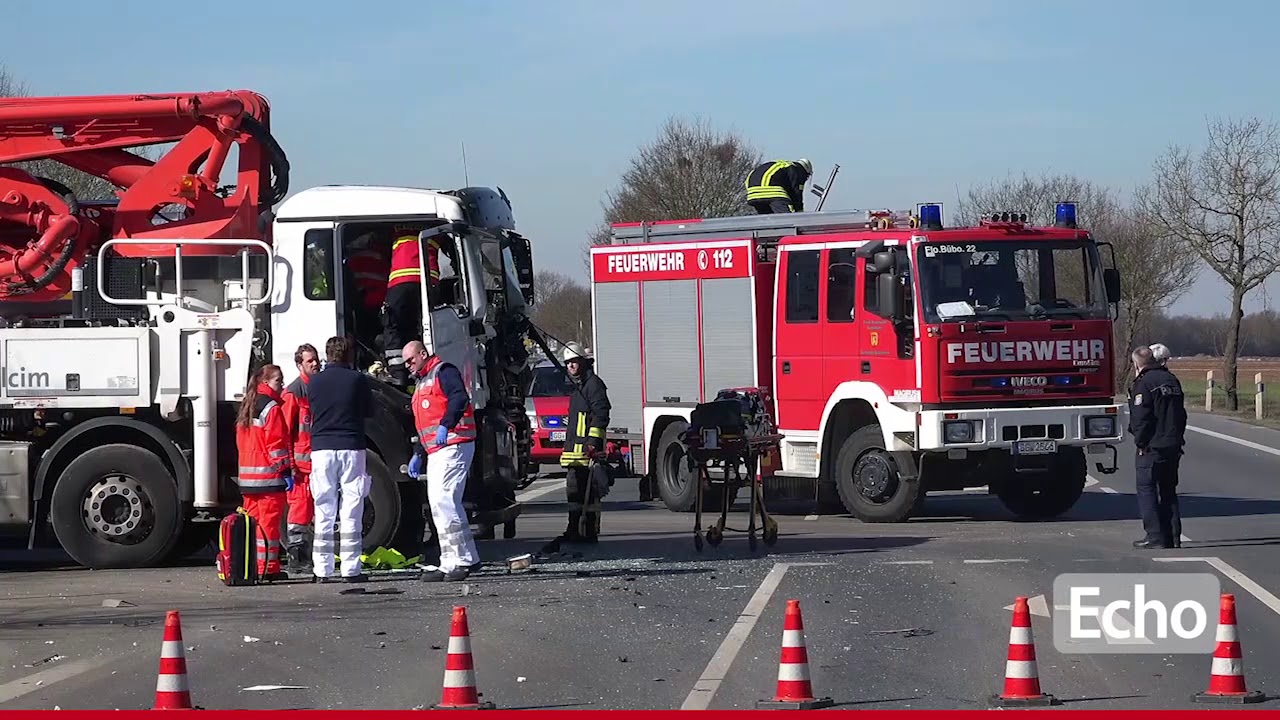 Büttelborn: Unfall zwischen zwei LKW - B42 voll gesperrt