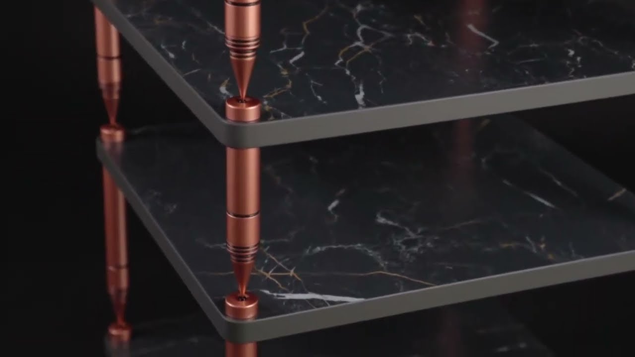 Solidsteel HP Series in Atlantic Black Finish | Luxury AV Rack | Made in Italy