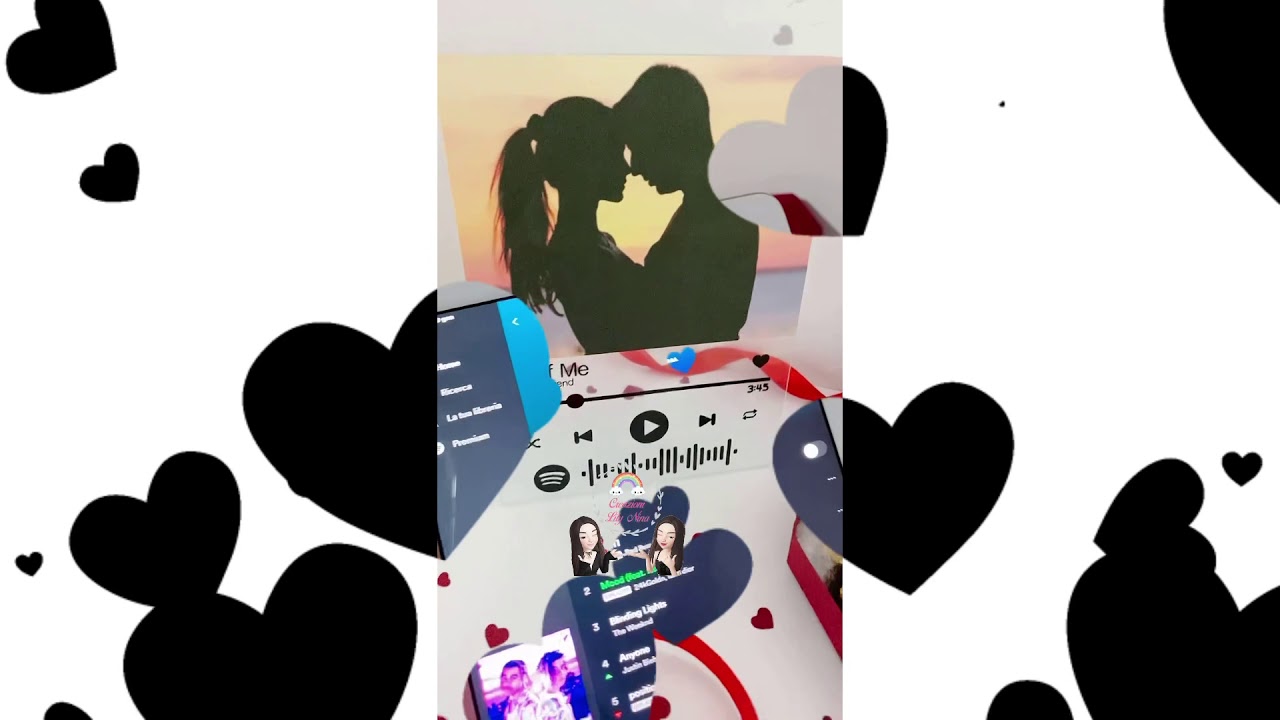 Scatola regalo e canzone &ldquo; all of me &ldquo; codice Spotify su quadro