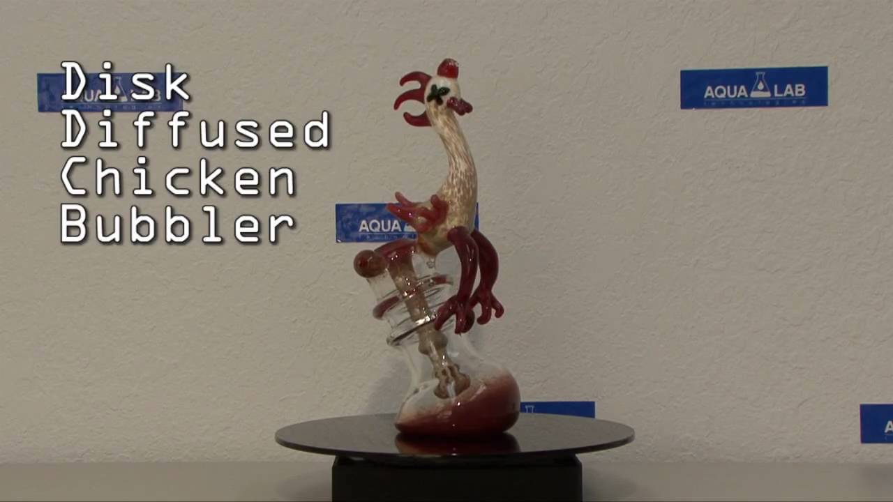 Joshua Opdenaker aka JOP Glass Disc Diffused Chicken Bubbler Bong