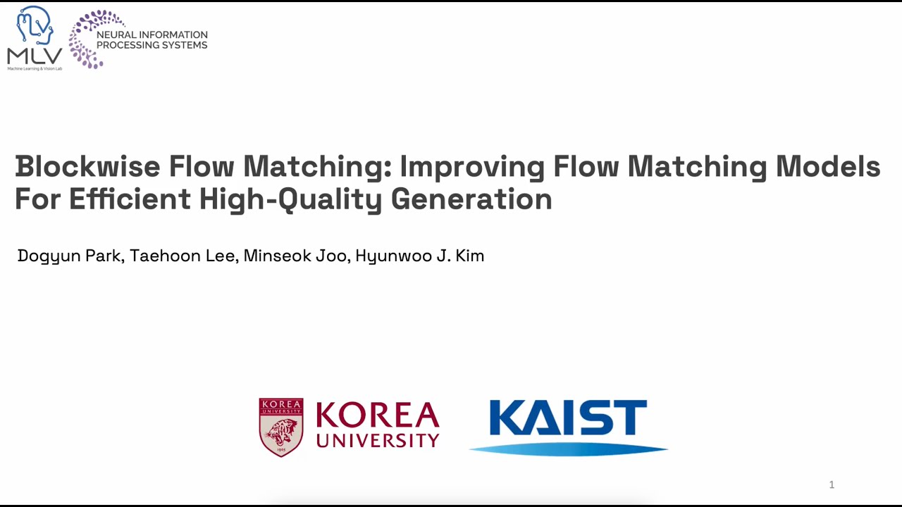 [NeurIPS 2025] Blockwise Flow Matching
