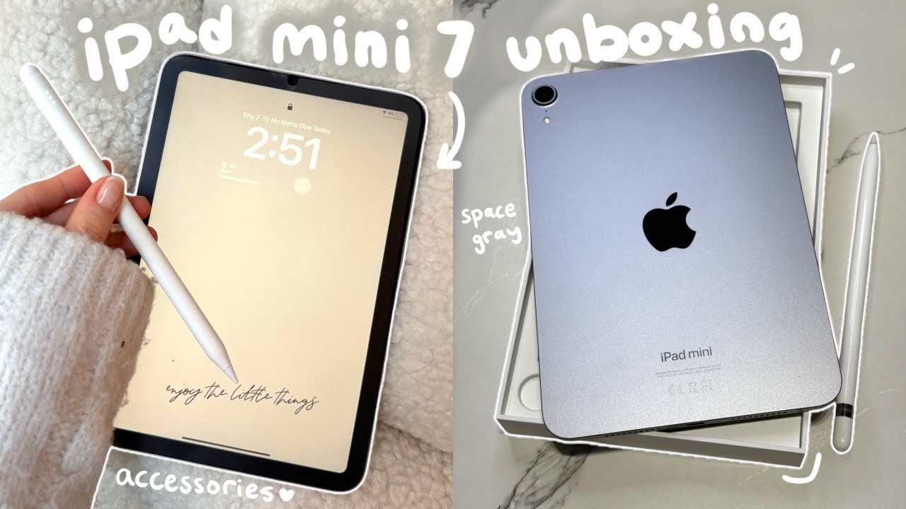 Распаковка нового iPad Mini 7 (серый космос)  | настройка, эстетическая кастомизация, аксессуары...