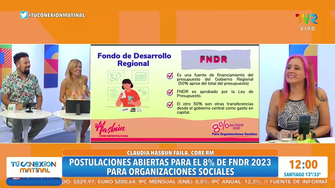 Postulaci&oacute;nes abiertas para el 8% de FNDR 2023, Claudia Hasbun nos informa