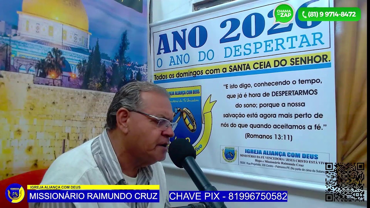 Transmissão ao vivo do Missionário Raimundo Cruz