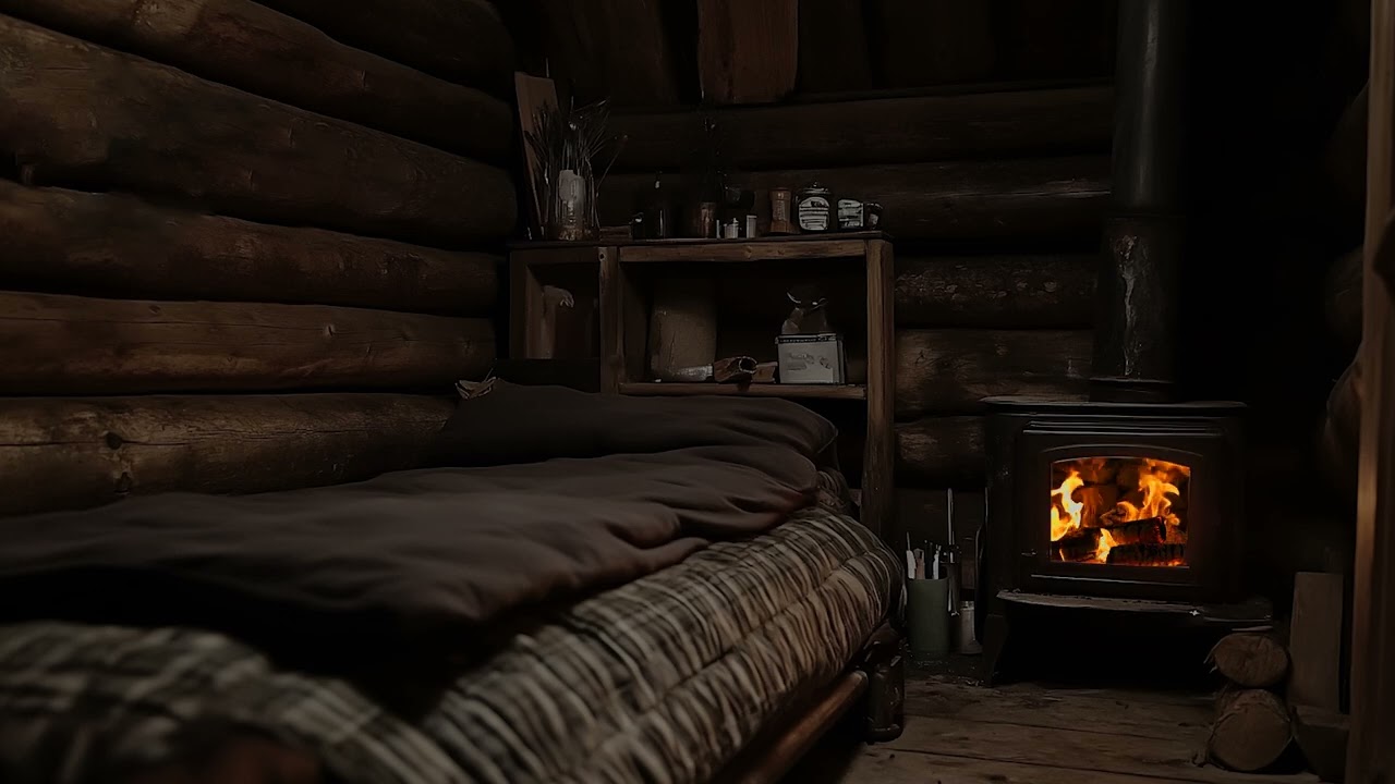 Crackling Fireplace & Snowstorm Sound | Soothing Winter Sounds for Peace