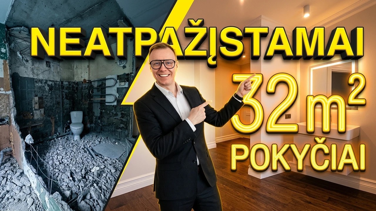 PRIEŠ IR PO: VIENO KAMBARIO BUTO REMONTO REZULTATAS, KURIS NUSTEBINS!