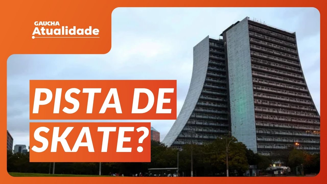 Skatista vai descer prédio famoso em Porto Alegre que lembra uma rampa gigante | Atualidade
