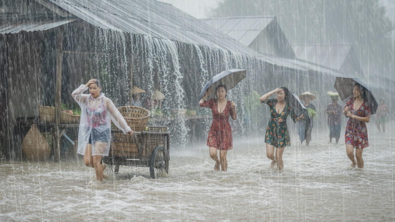ТЫ МОЖЕШЬ В ЭТОМ СПАТЬ? ⚡🌧️ Сильный дождь и молния в тихой индонезийской деревне⚡Преодолеем бессонн