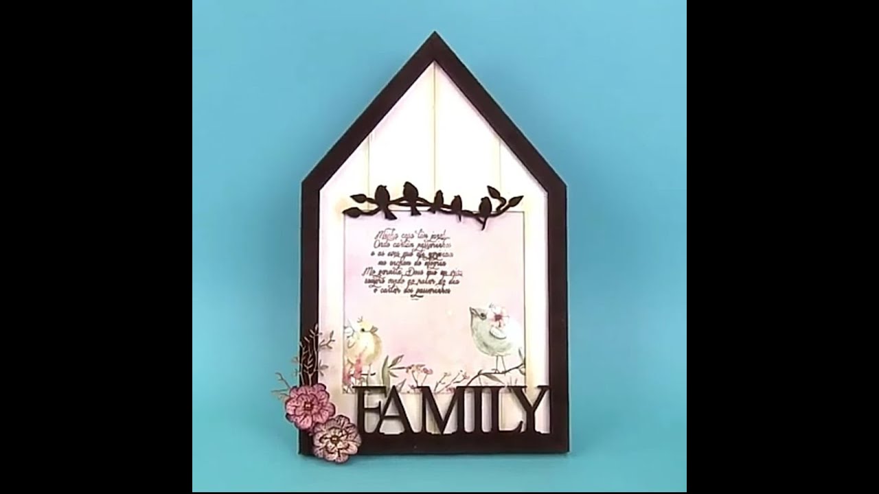 Porta-Retrato em MDF com Flocagem e decorado com flores