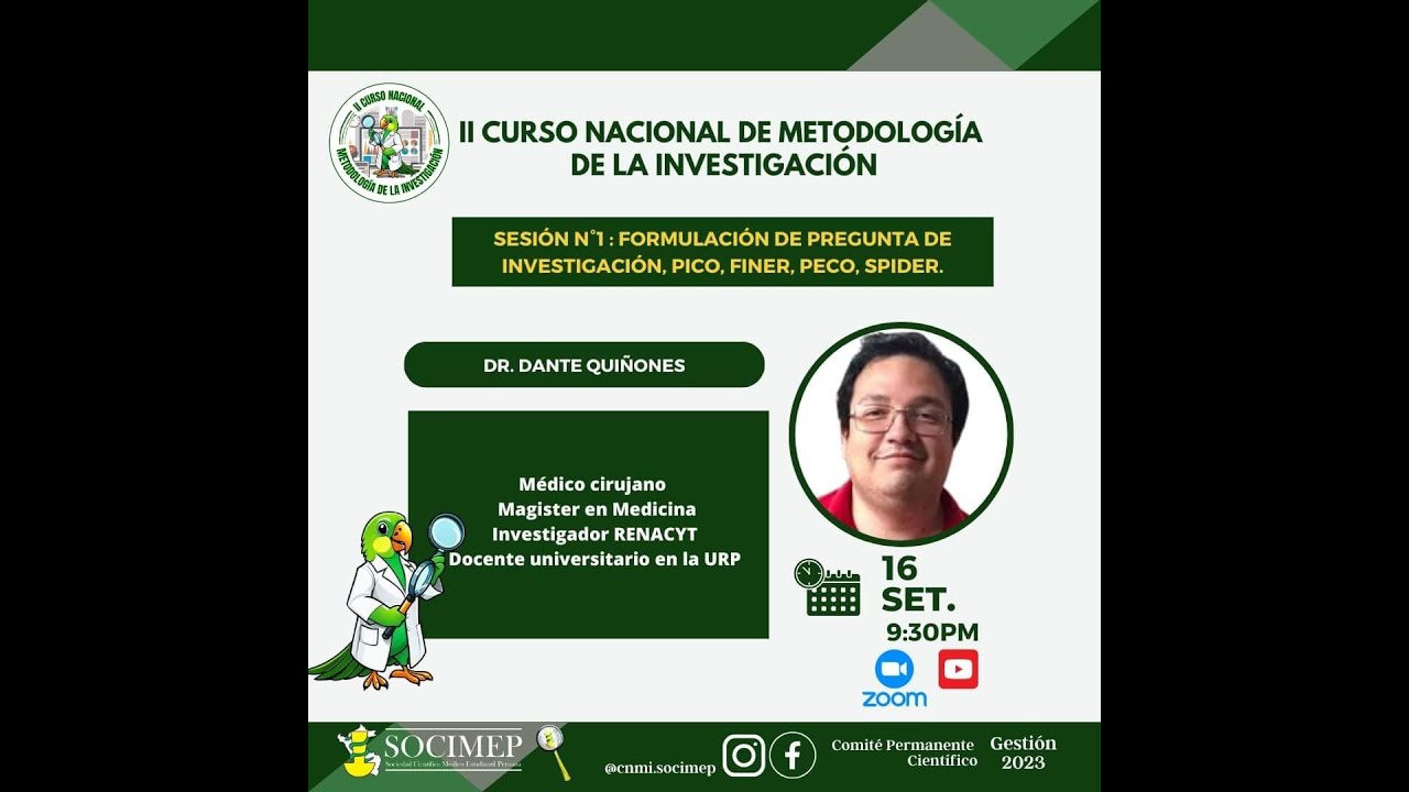 SESIÓN 01: Formulación de pregunta de investigación, PICO, FINER, PECO, SPIDER.