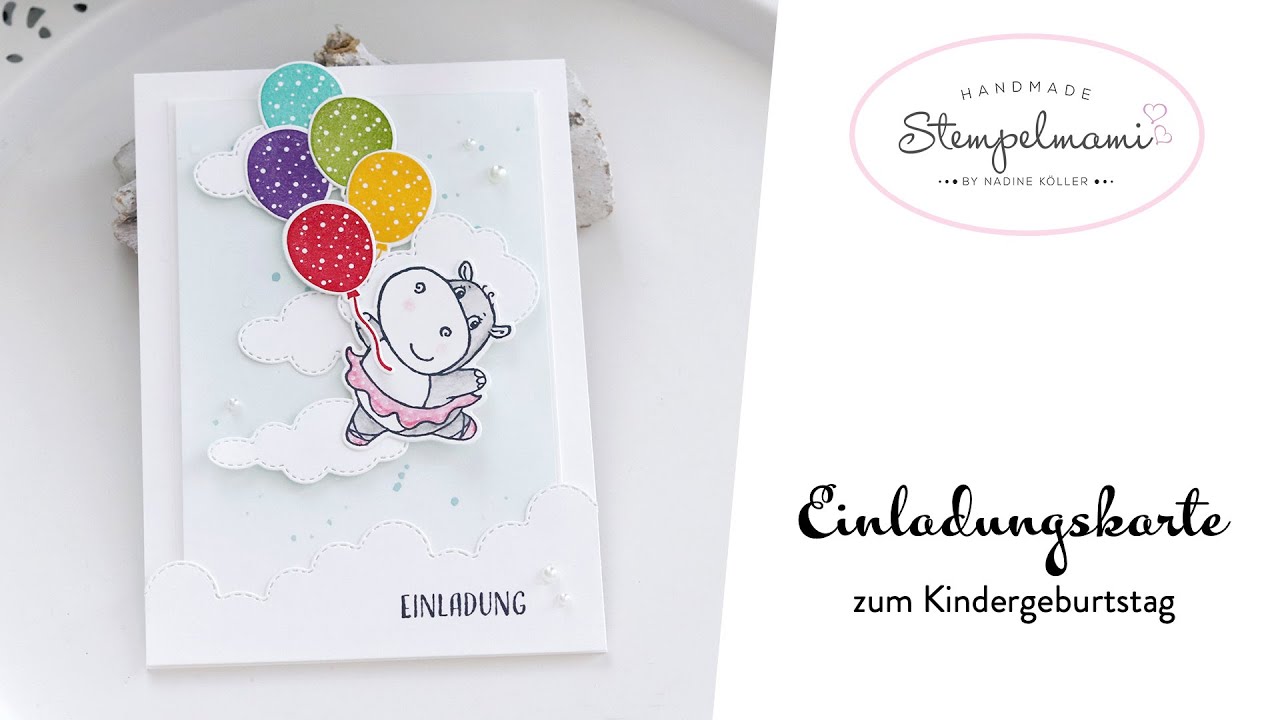 Einladung zum Kindergeburtstag basteln | Hippe Grüsse | Feierliche Anlässe | Aquarelltechnik