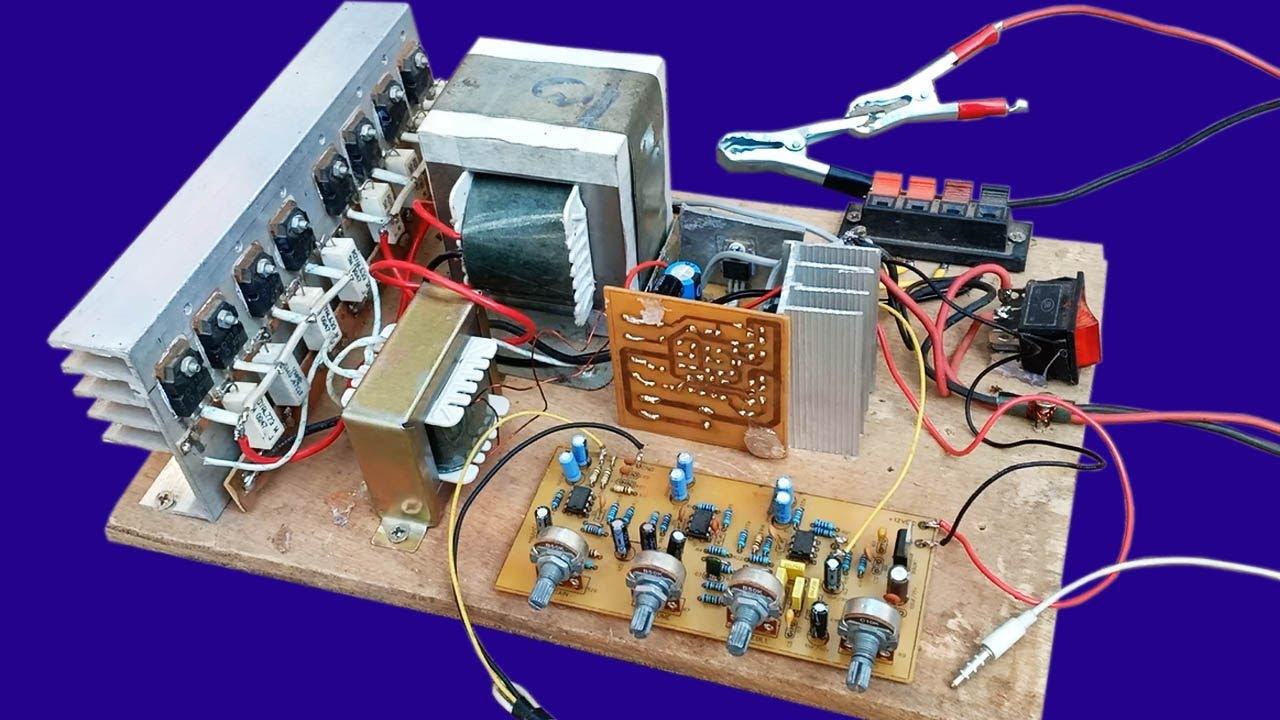 How to make 12VDC push pull amplifier circuit at home