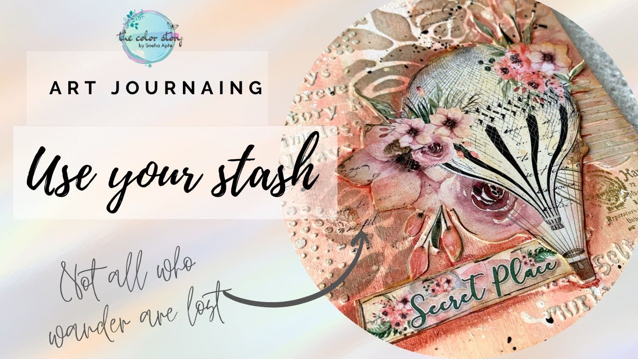 Art Journal : Break a Blank page : Use your left over fussy cuts