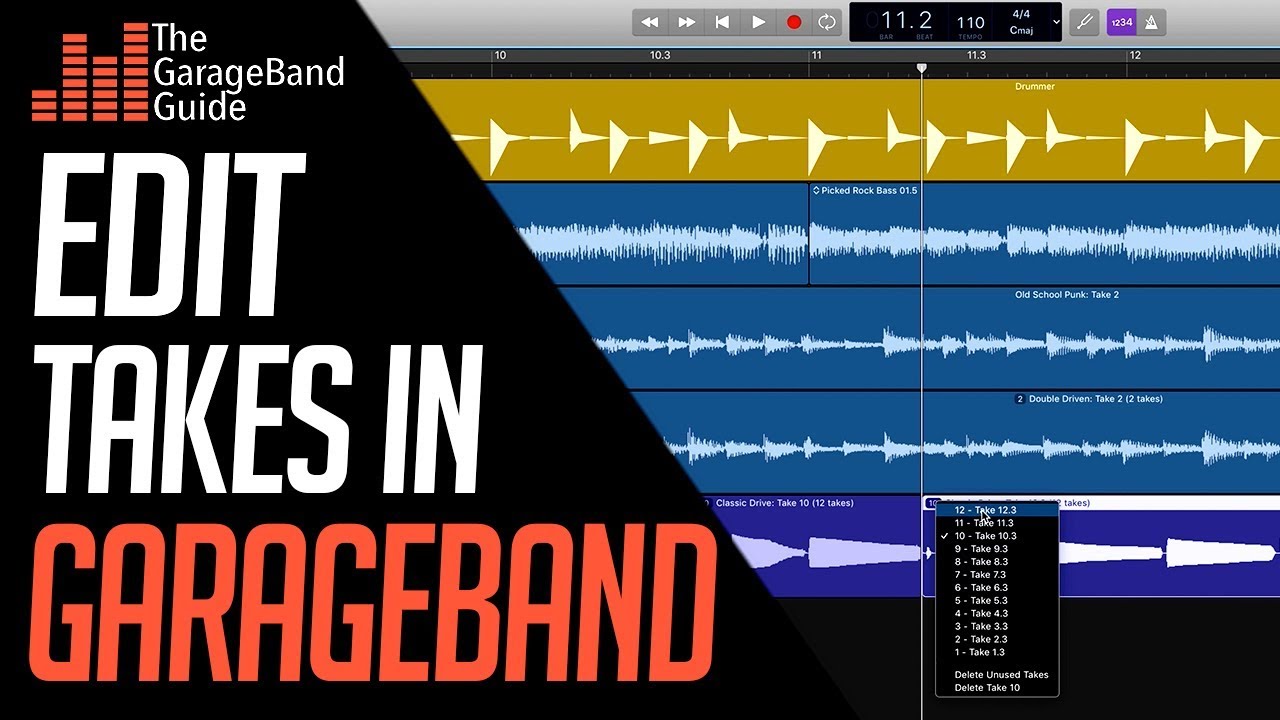 Несколько дублей в GarageBand