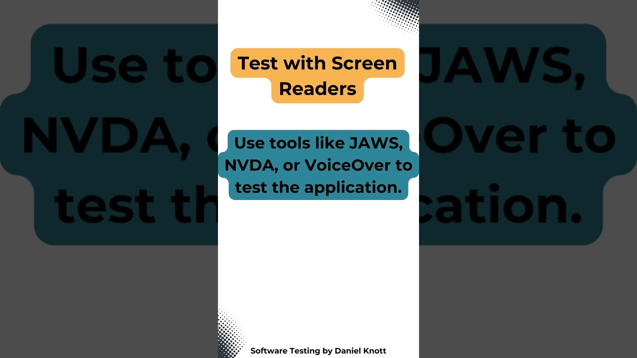 Test with Screen Readers #accessibility #AccessibilityTesting