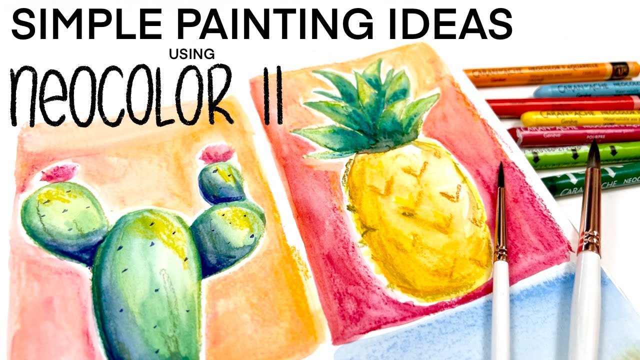 THESE TURNED OUT GREAT! (Simple Painting Ideas Using NEOCOLOR ll Watercolour Pastels)
