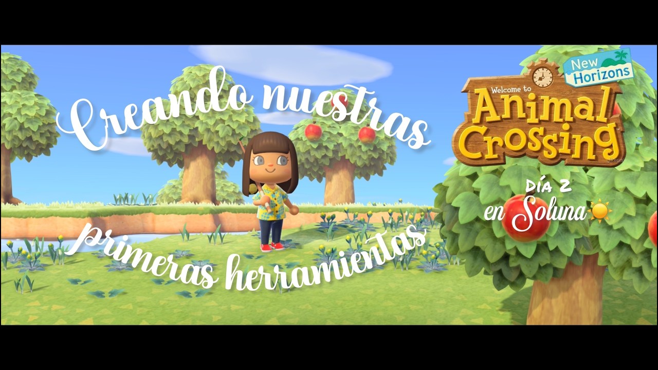 ASÍ CREAS TUS PRIMERAS HERRAMIENTAS | DÍA 2 en Soluna | Animal Crossing | Relaxing Gameplay