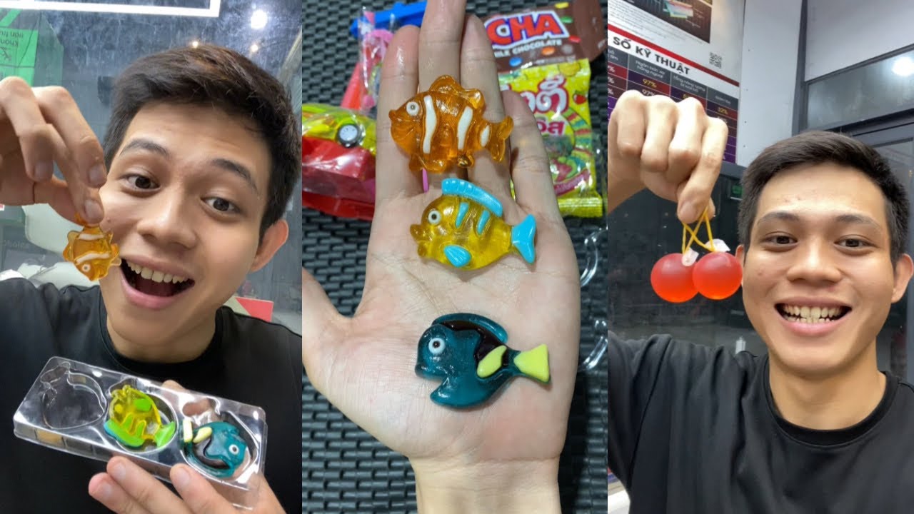 Review Kẹo 🍬 Dẻo Con Cá 🐟, Thạch Nho 🍇 Siêu To 😱… Có Hình Dáng Kỳ Lạ|Phần6|Huyrongchoi