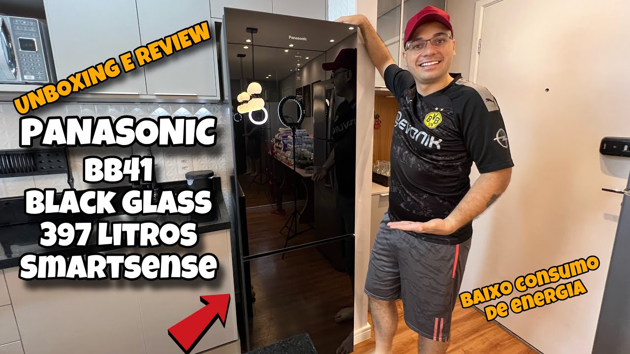 UNBOXING E REVIEW COMPLETO - GELADEIRA PANASONIC Frost Free 397L Black Glass inverter